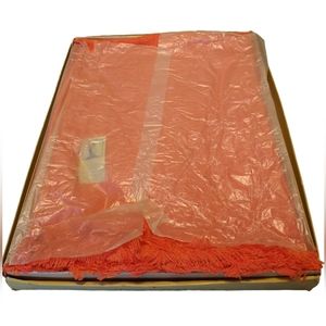 Vintage Kenwood Mills Wool Blend Throw Blanket Autumn Flame Orange MCM